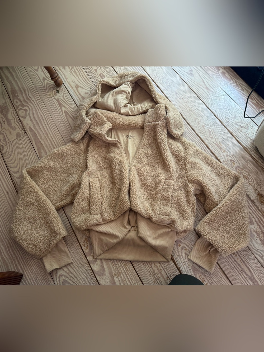 Quince Sherpa Fleece Zip-Up Hoodie Size M